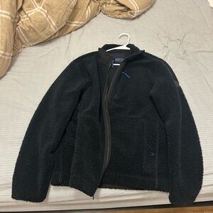 Vineyard vines Black Fleece Jacket with Blue Accents